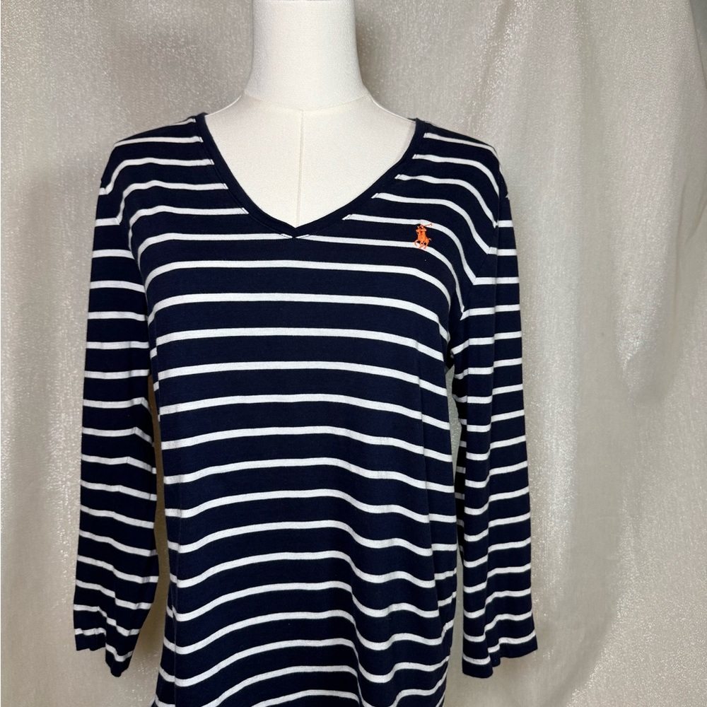 Ralph Lauren Sport Navy Striped Women's Top